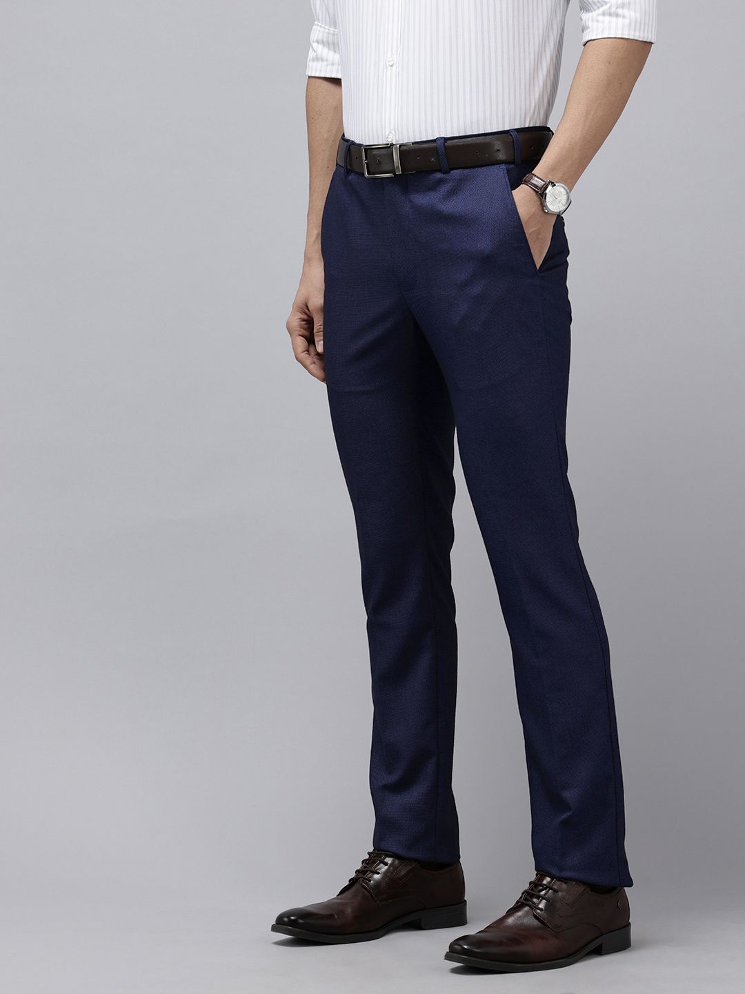 Park Avenue Men Textured Formal Trousers