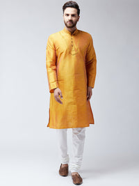 SOJANYA Lelaki Mustard Kurta Lurus Padat