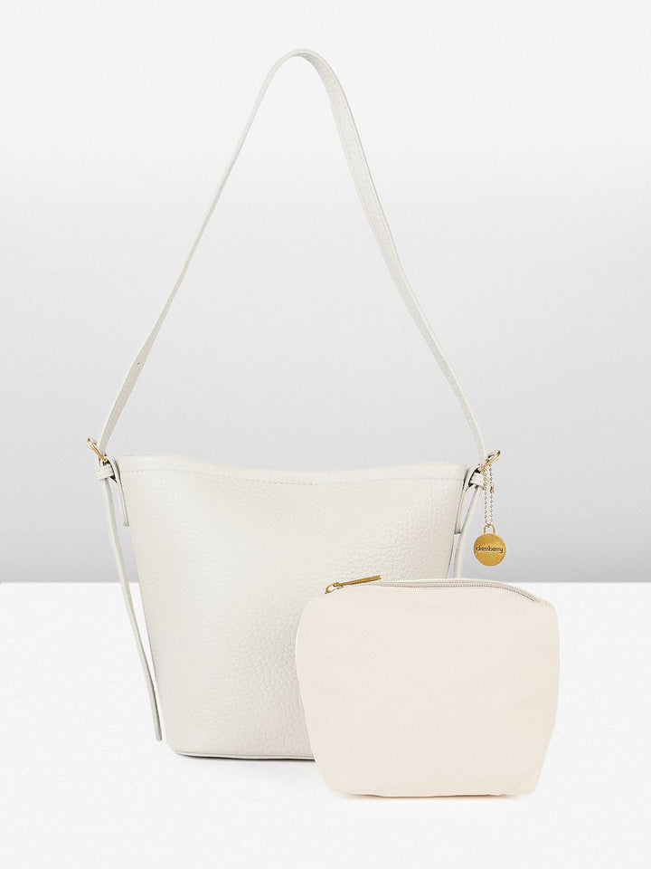 DressBerry Textured Structured Shoulder Bag with Pouch