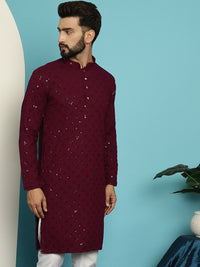 SOJANYA Dihiasi Kolar Mandarin Kurta Lurus Kapas Tulen