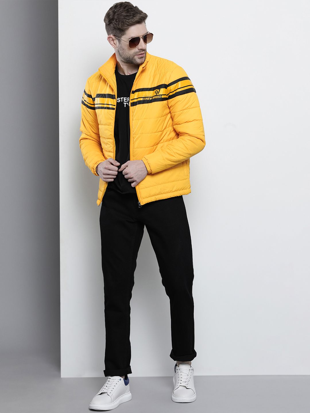The Indian Garage Co Men Zip-Front Slim Fit Bomber Jacket