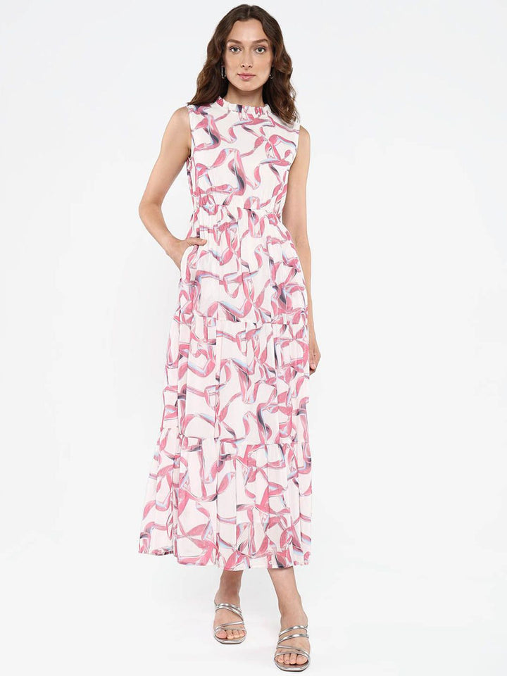 RAREISM Printed Fit & Flare Midi Dress