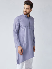 SOJANYA Men Lavender Solid Straight Kurta