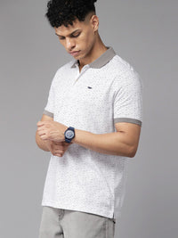 Park Avenue Men Geometric Print Polo Collar Slim Fit T-shirt