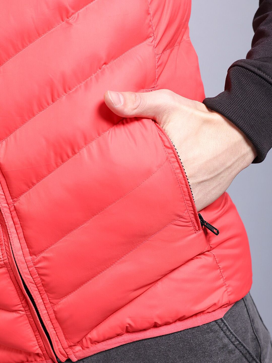 The Indian Garage Co Mock Collar Lightweight Puffer Jacket