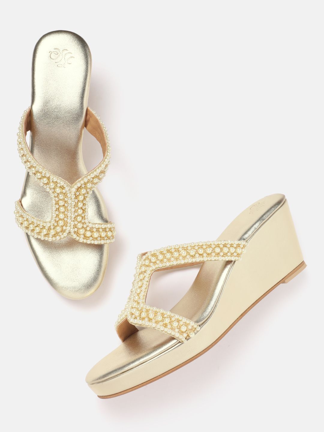 House of Pataudi Ethnic Embellished Wedge Heels