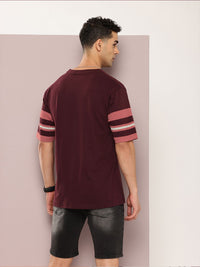 DILLINGER Men Printed Drop-Shoulder Sleeves Oversized Pure Cotton T-shirt