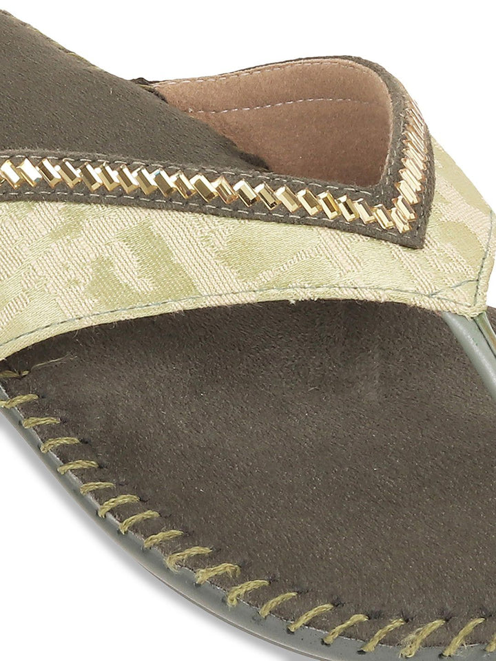 Metro Embellished Open Toe Flats