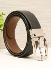 Teakwood Leathers Men Textured Leather Reversible Formal Belt