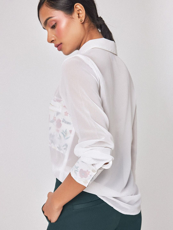 The Label Life Floral Printed Comfort Georgette Casual Shirt