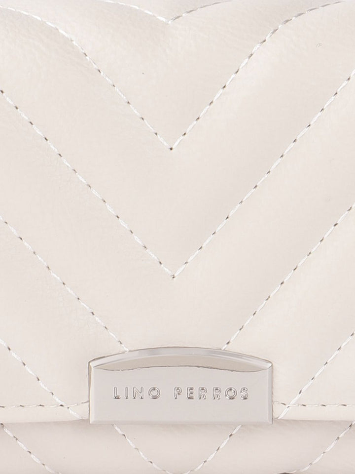 Lino Perros Women Geometric Textured Envelope Wallet with Quilted Detail
