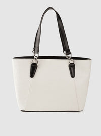 Lino Perros White Textured PU Structured Handheld Bag