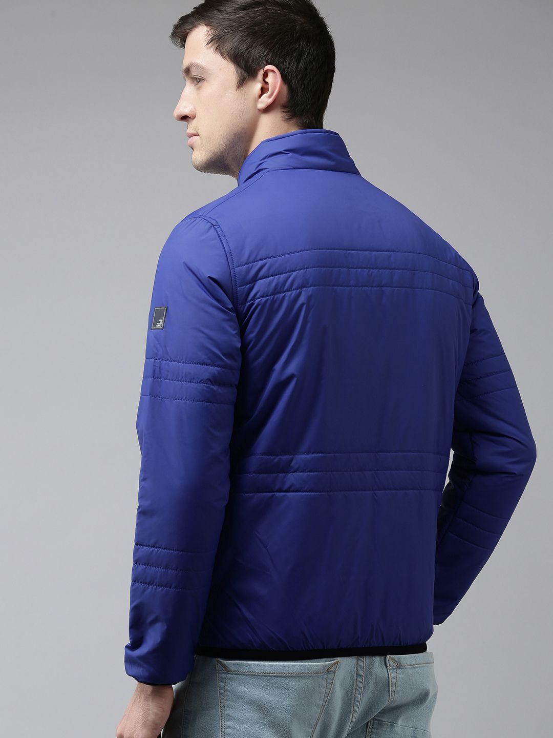 SPYKAR Men Blue Solid Padded Jacket
