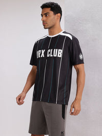HRX by Hrithik Roshan Monochrome Printed Football Jersey