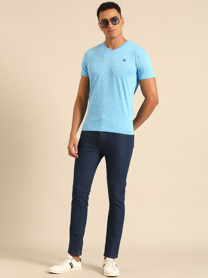 Being Human Printed V-Neck Pure Cotton T-shirt