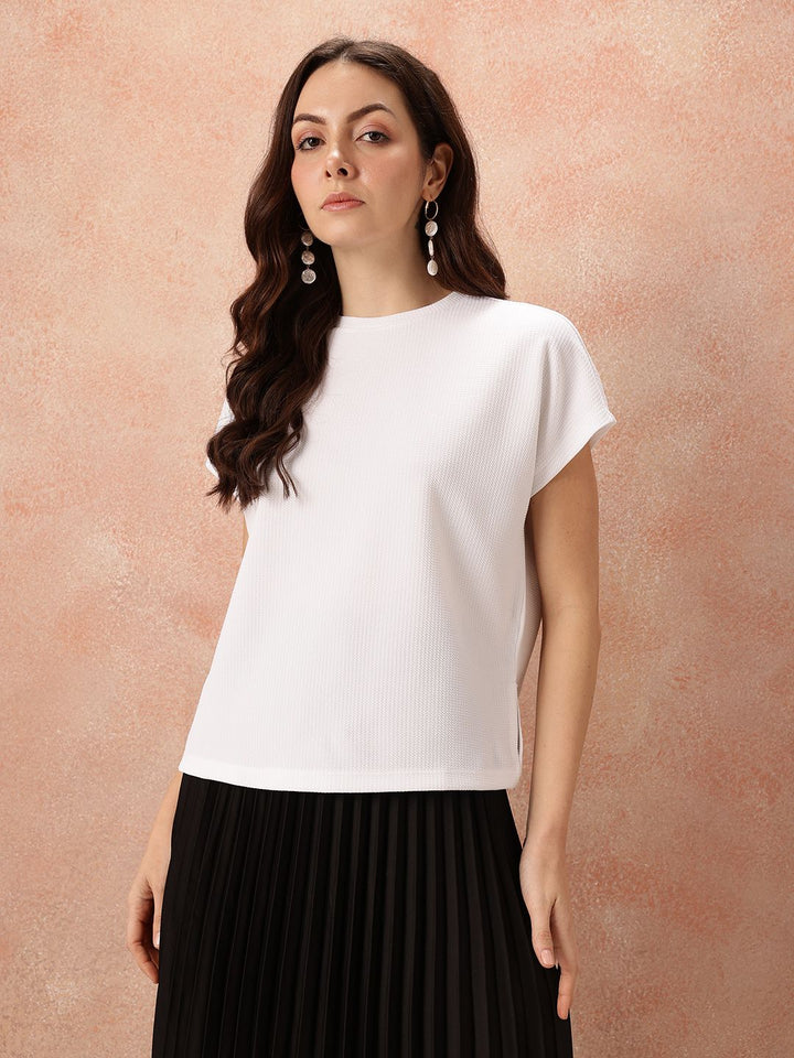 all about you Textured Extended Sleeves Top