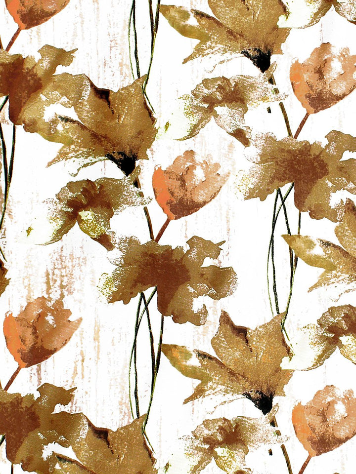 Story@home Off White & Brown 2-Pieces Floral Door Curtains
