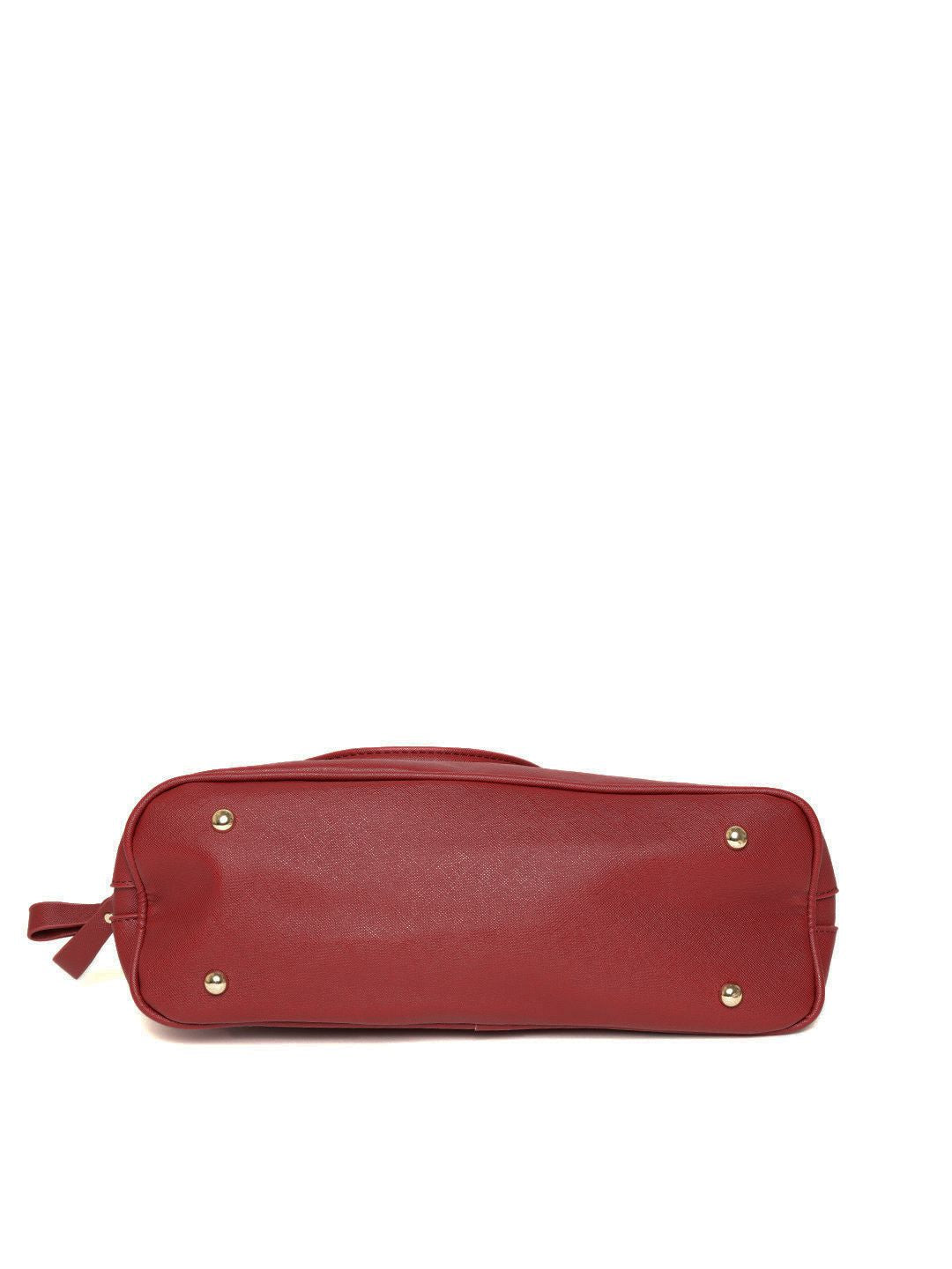 Lino Perros Red Solid Handheld Bag with Detachable Sling Strap