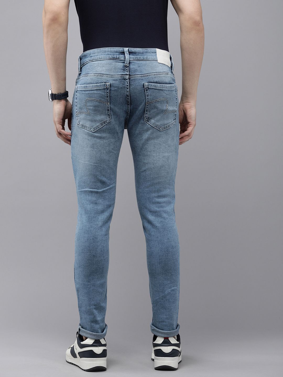 SPYKAR Men Super Skinny Fit Low-Rise Heavy Fade Stretchable Jeans