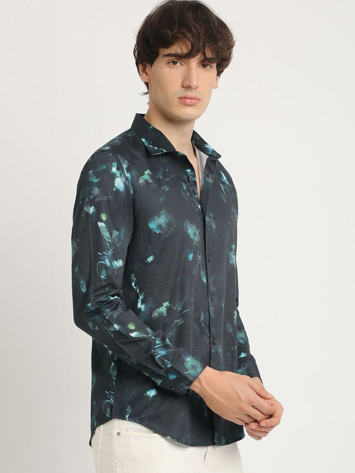 THE BEAR HOUSE Men Graphic Print Slim Fit Casual Shirt