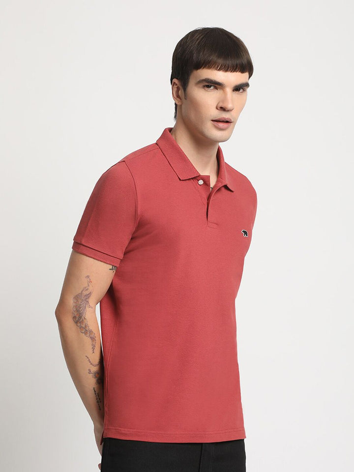 THE BEAR HOUSE Polo Collar Slim Fit Cotton T-shirt