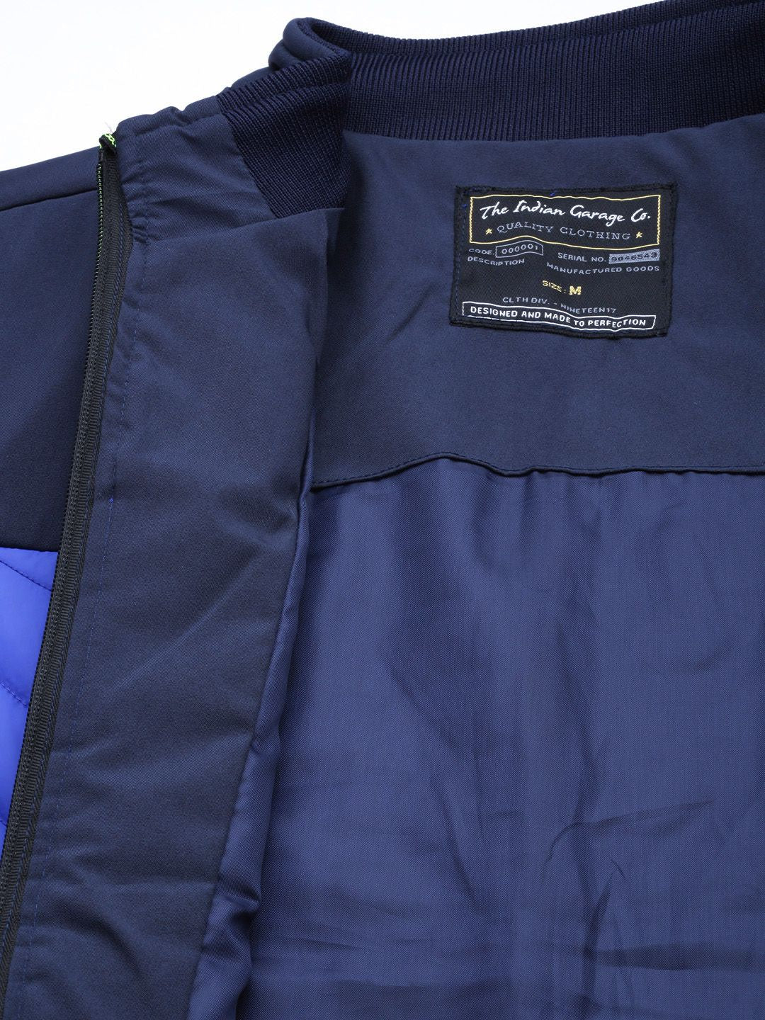 The Indian Garage Co Men Colourblock Zip-Front Bomber Jacket