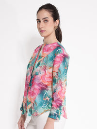 RAREISM Women Comfort Floral Printed Opaque Formal Shirt