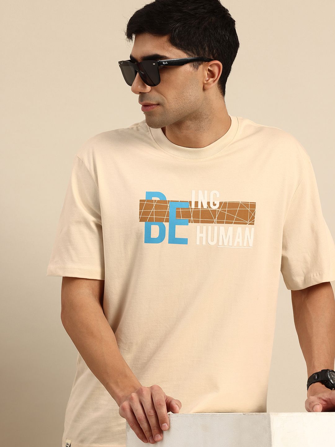 Being Human Brand Logo Printed Pure Cotton T-shirt