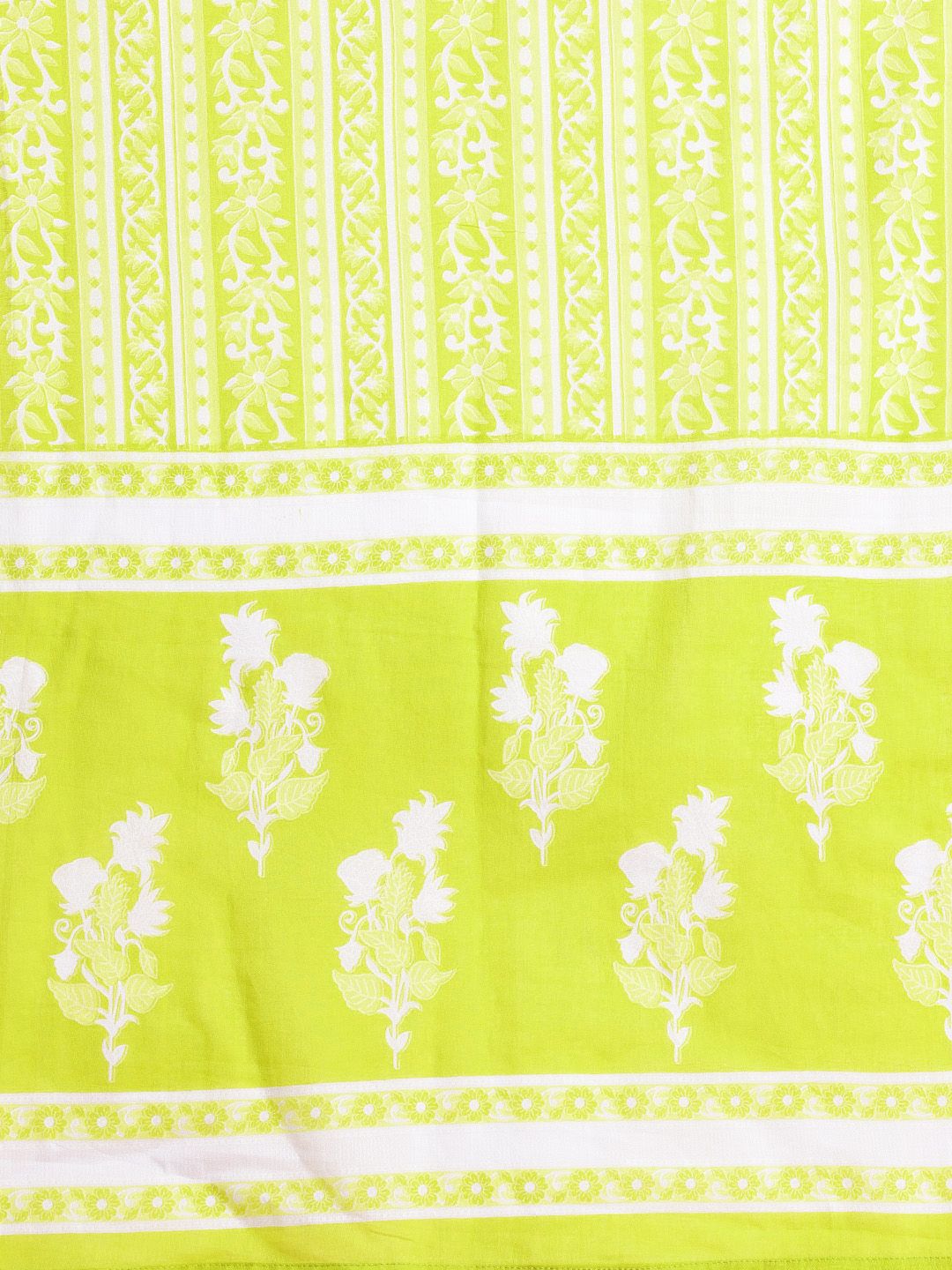 Indo Era Floral Printed Thread Work Pure Cotton Kurta With Trousers & Dupatta