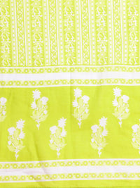 Indo Era Floral Printed Thread Work Pure Cotton Kurta With Trousers & Dupatta