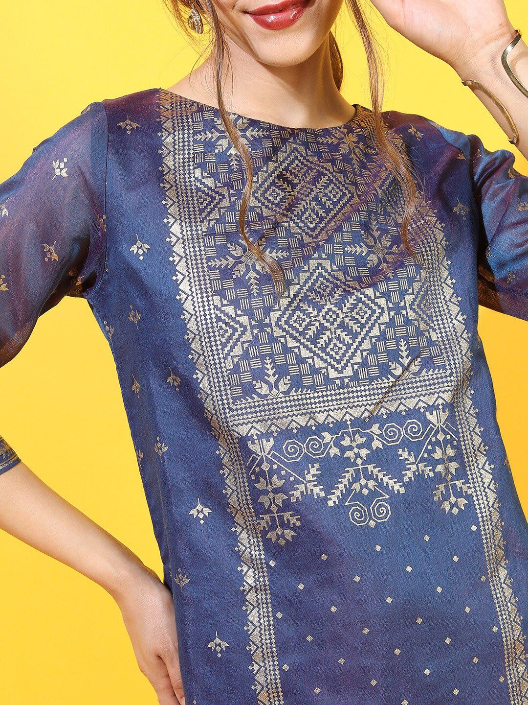 Vishudh Women Blue Ethnic Motifs Kurta