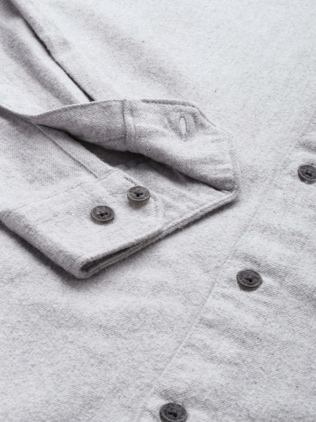 THE BEAR HOUSE Men Grey Solid Cotton Slim Fit Casual Shirt