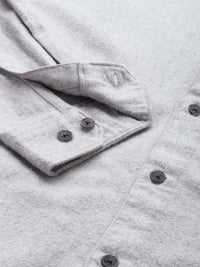 THE BEAR HOUSE Men Grey Solid Cotton Slim Fit Casual Shirt