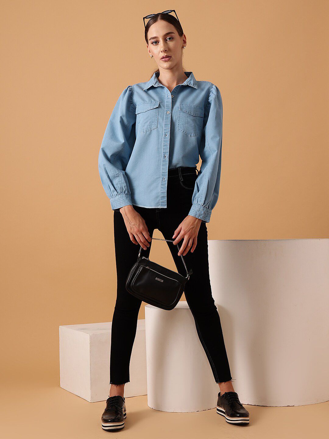 STREET 9 Comfort Denim Cotton Casual Shirt