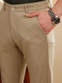 DENNISON Men Smart Tapered Fit Easy Wash 4-Way Lycra Trouser