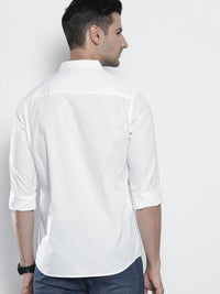 The Indian Garage Co Men White Printed Cotton Casual Shirt
