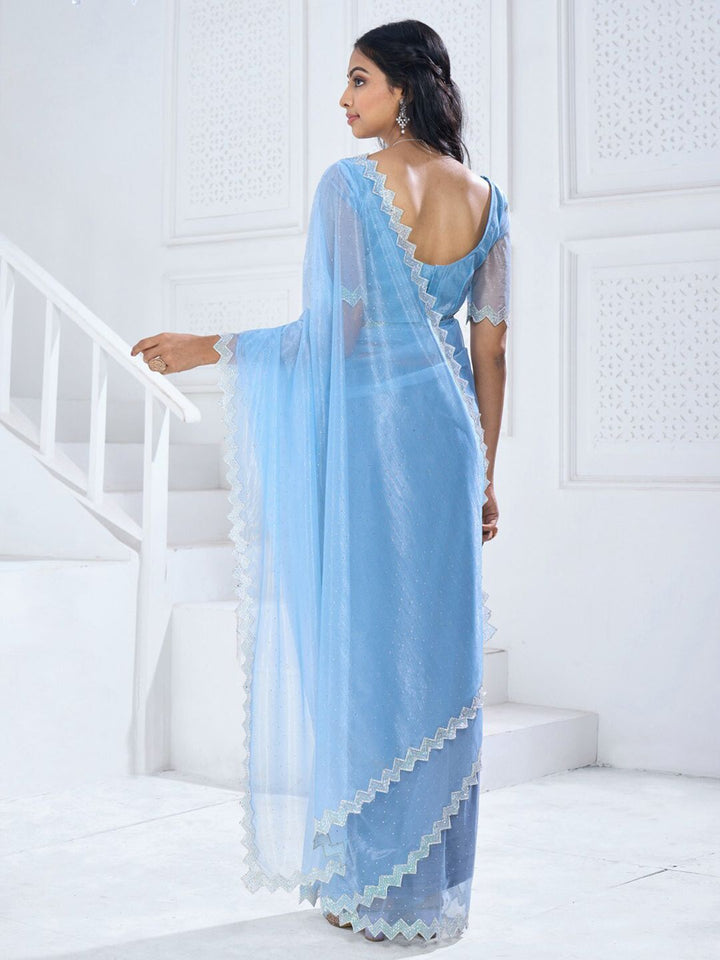 Saree mall Embellished Beads and Stones Organza Saree
