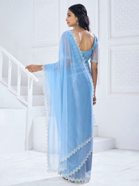 Saree mall Embellished Beads and Stones Organza Saree