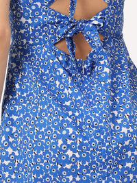 DressBerry Floral Print Styled-Back Knee Length Dress