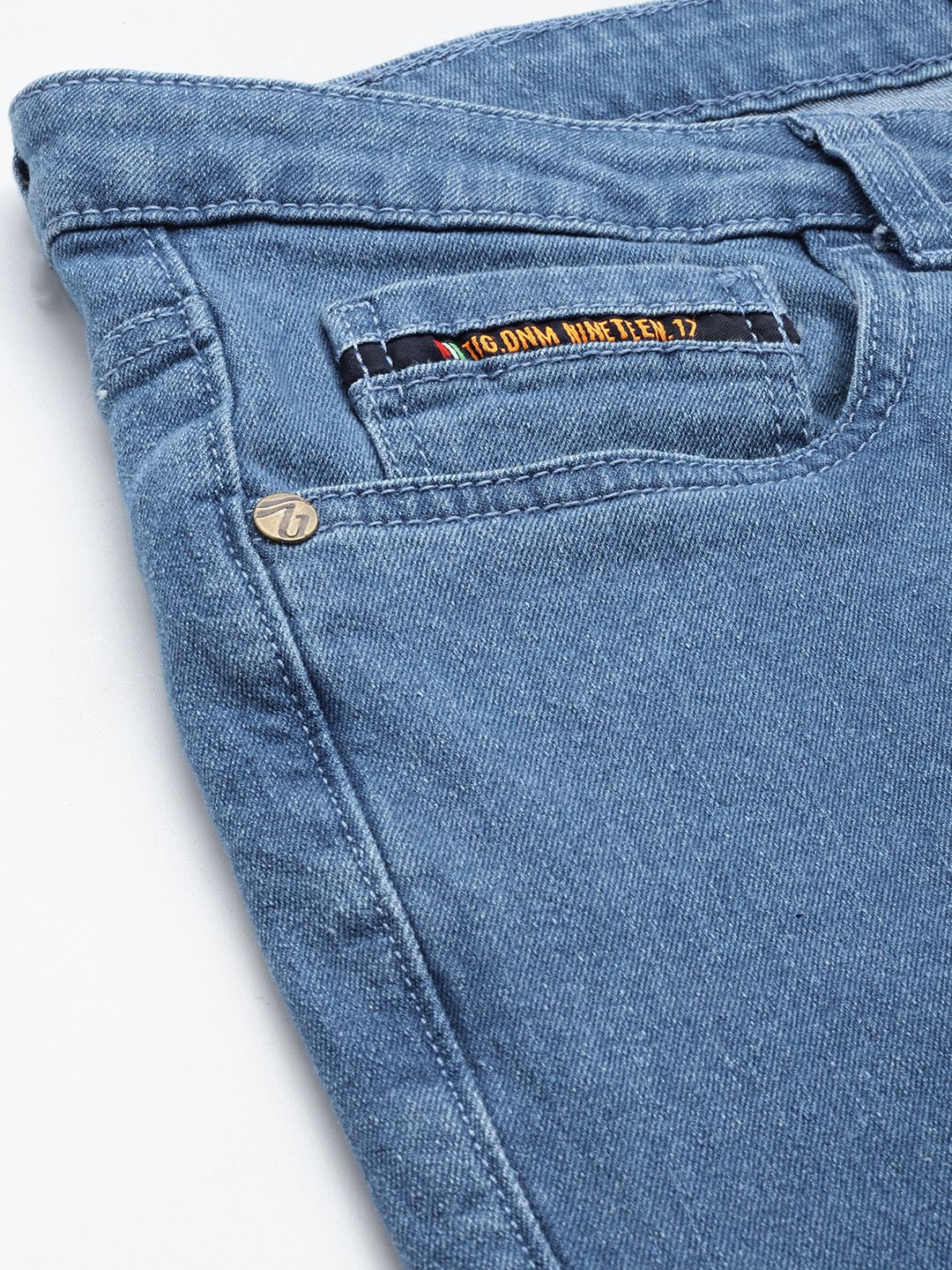 Garage Co Indian Lelaki Lurus Fit Printed Regangan Seluar Jeans