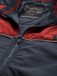 The Indian Garage Co Men Slim Fit Colourblock Zip-Front Bomber Jacket