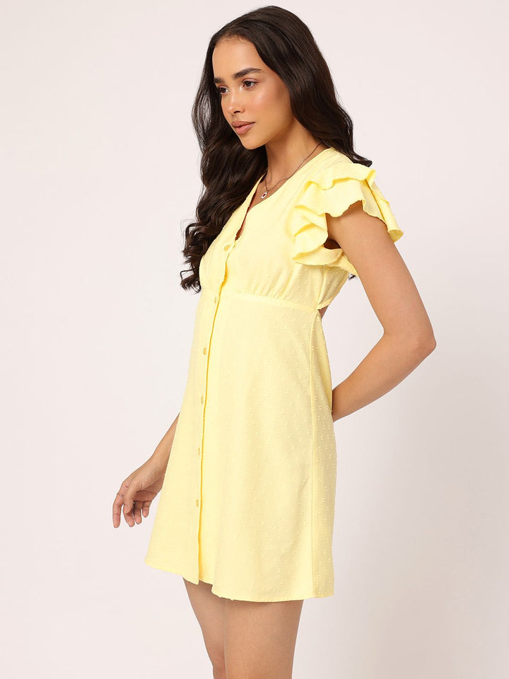 DressBerry Girly Glam Dobby Weave Styled Back A-Line Mini Dress
