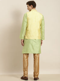 SOJANYA Kurta Belang Hijau Lelaki dengan Jaket Churidar & Nehru