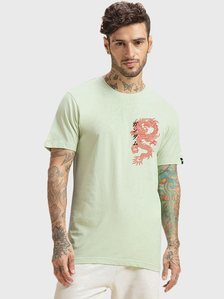 Bewakoof Green Graphic Printed Cotton T-shirt