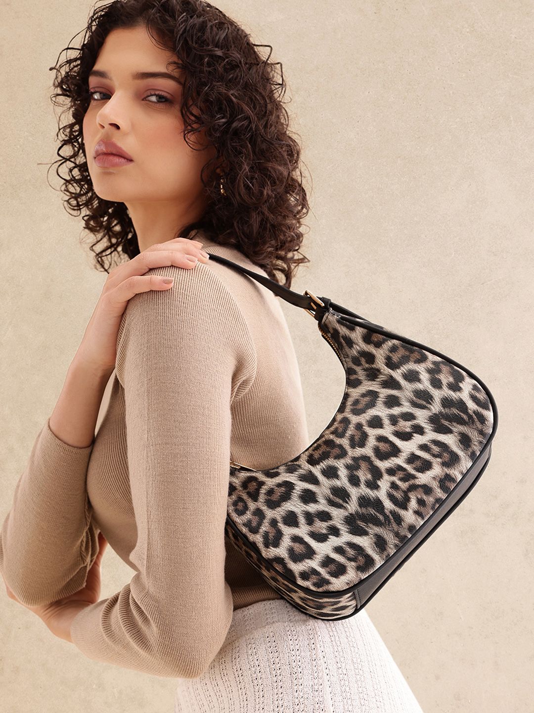 all about you Animal Print Structured Hobo Bag