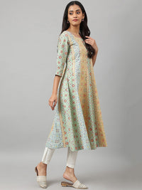 W Ethnic Motifs Printed Pure Cotton A Line Kurta