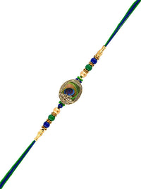 Voylla Peacock Feather Beaded Single Rakhi