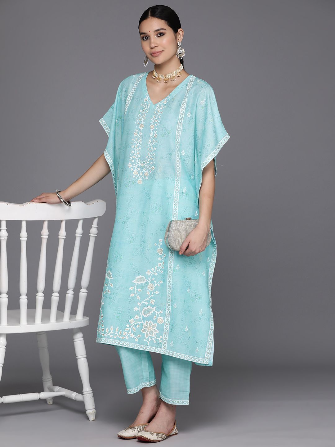 Libas Women Ethnic Motifs Printed Regular Kurta with Trousers