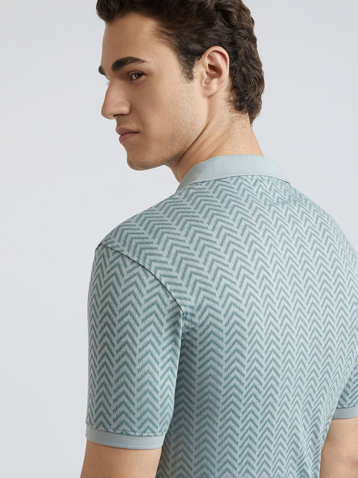 Park Avenue Printed Polo Collar Slim Fit T-shirt