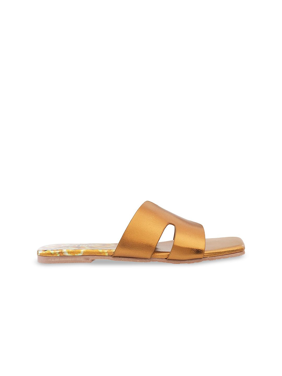 Metro Textured Open Toe Flats